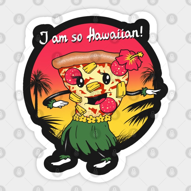 Hawaiian Pizza Sticker by Vincent Trinidad Art